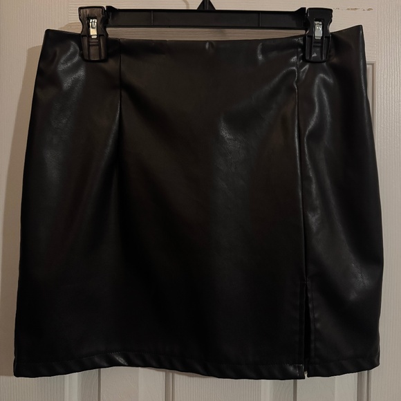 Faux Leather Mini Skirt - Picture 1 of 3